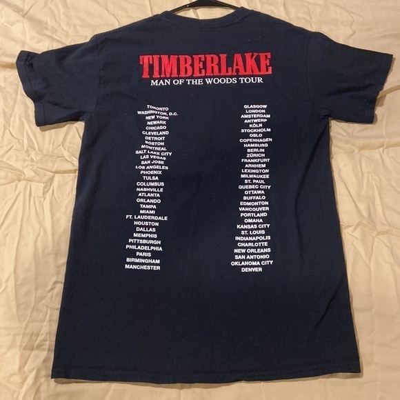 Men’s Justin Timberlake Man of the Woods tour 2018 T-shirt 2018 in size small - Picture 3 of 7